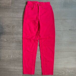 NWT Vintage 90s Lee Poppy Pink Tapered Leg High Waisted Denim Jeans Size 5